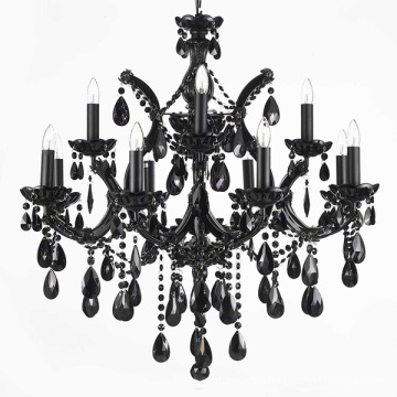 Indoor interior decor Black crystal chandelier light Crystal led pendant lights